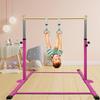 GLANT Gymnastic Kip Bar,Horizontal Bar for Kids Girls Junior,3' to 5' Adjustable Height,Home Gym Equipment,Ideal for Indoor and Home Training,1-4 Levels,300lbs Weight Capacity (Pink) view 4