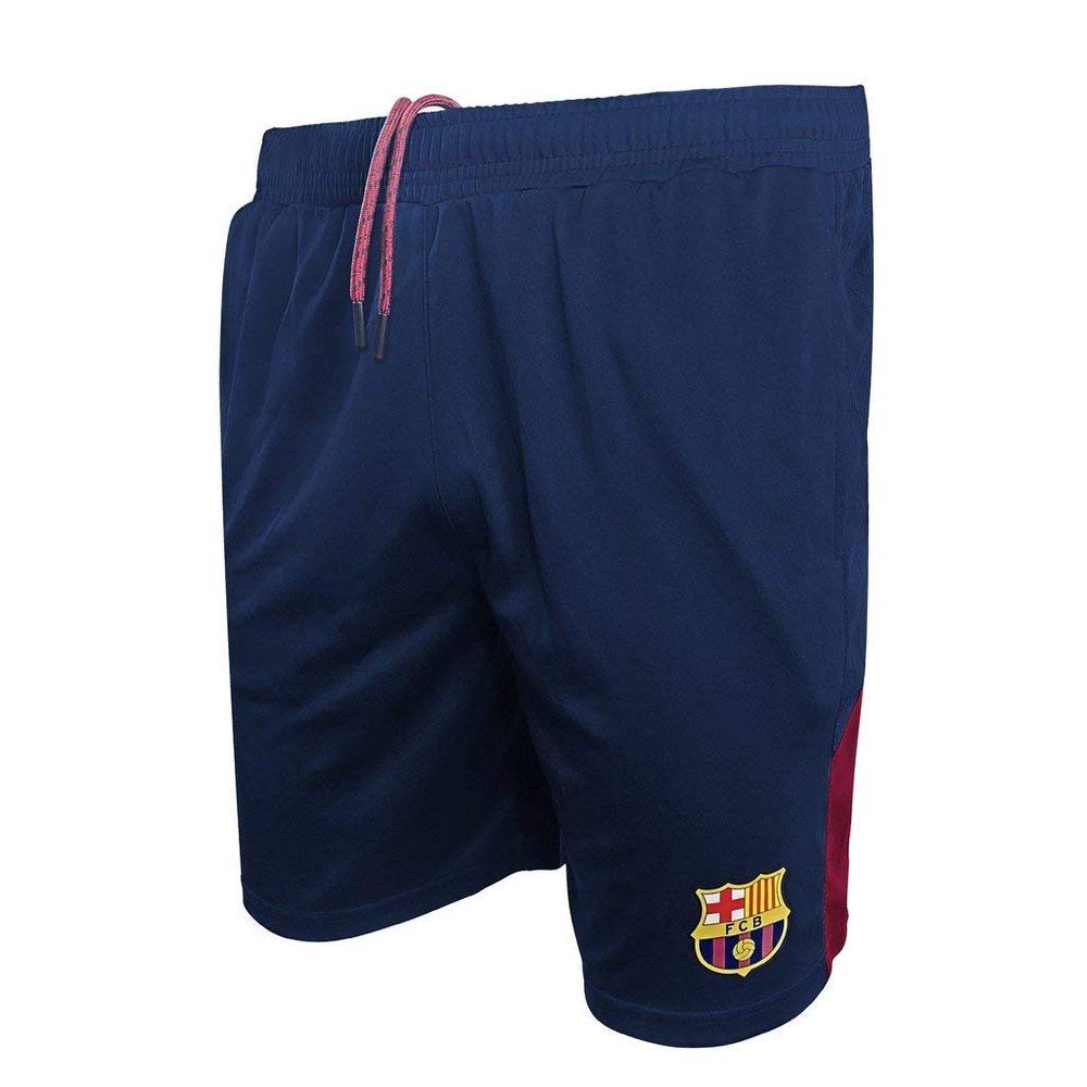 Icon Sports Youth Compatible with FC Barcelona Officially Licensed Poly Soccer Shorts -02 Medium Blue