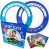 Activ Life 2 Pack Flying Rings for Kids, Fun Beach Toys, Gifts for Boys & Girls Aged 3-14, Cool Family Outdoor Games, Play at Playground, Easter Basket Fillers Birthday Presents, Cyan/Blue view 1