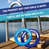 Activ Life 2 Pack Flying Rings for Kids, Fun Beach Toys, Gifts for Boys & Girls Aged 3-14, Cool Family Outdoor Games, Play at Playground, Easter Basket Fillers Birthday Presents, Cyan/Blue view 3