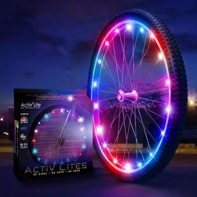Activ Life LED Bike Wheel Lights with Batteries Included, Get 100% Brighter and Visible from All Angles for Ultimate Safety & Style (1 Tire Pack, Galactic)