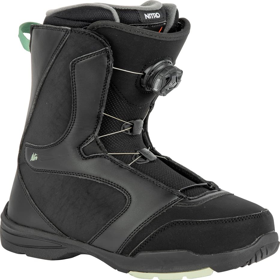 Nitro Snowboards Flora Boa Snowboarding Boots, Women, Black-Mint, 275