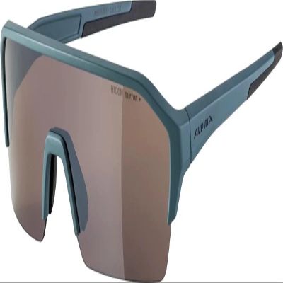 ALPINA Contrast-enhancing & Shatter-Proof Cycling Glasses For Men & Women, 100% UV Protection, RAM HR Q-LITE, dirt-blue matt, one size