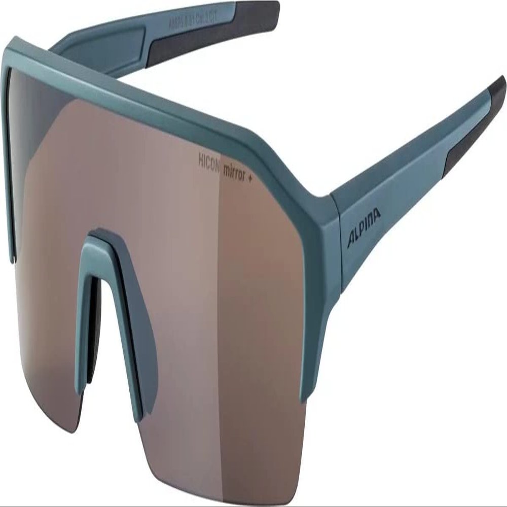 ALPINA Contrast-enhancing & Shatter-Proof Cycling Glasses For Men & Women, 100% UV Protection, RAM HR Q-LITE, dirt-blue matt, one size
