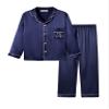 Topgal Cat Pajamas for Girls  Satin Silky Button Up Cute Coat Style Pyjama Size 8 Navy view 1
