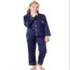 Topgal Cat Pajamas for Girls  Satin Silky Button Up Cute Coat Style Pyjama Size 8 Navy view 4