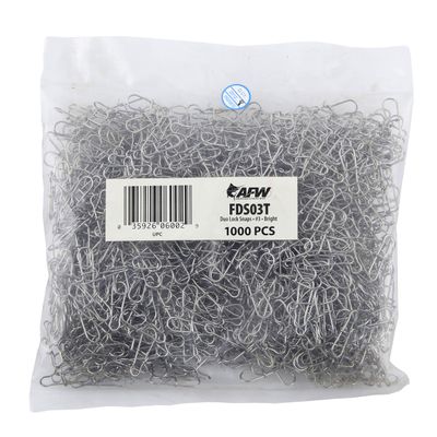 Duo Lock Snaps, Size #3, 40 lb (18 kg) Test, Bright, 1,000 pc