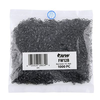 Brass Crane Swivels, Size #12, 15 lb (7 kg) Test, Black, 1,000 pc