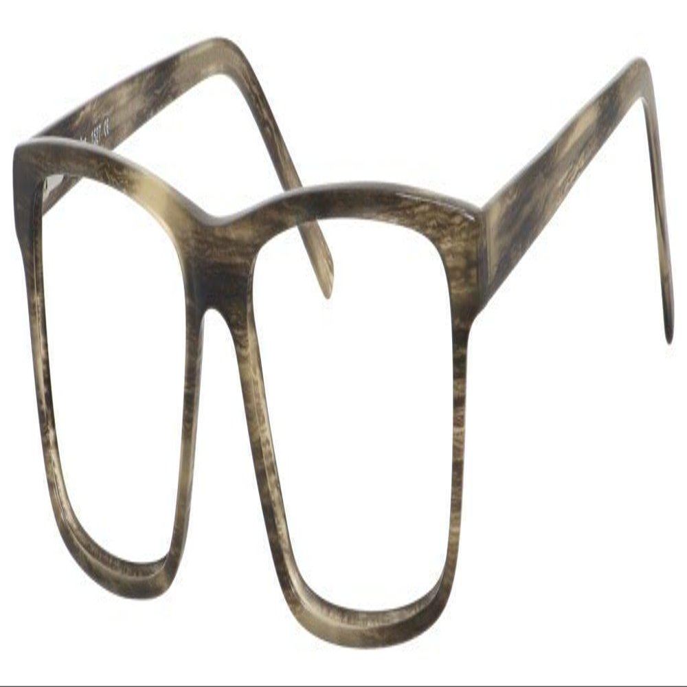 Esquire Designer Men's Rectangular Frame Eyeglasses EQ1527 in Moss/Brown +2.25