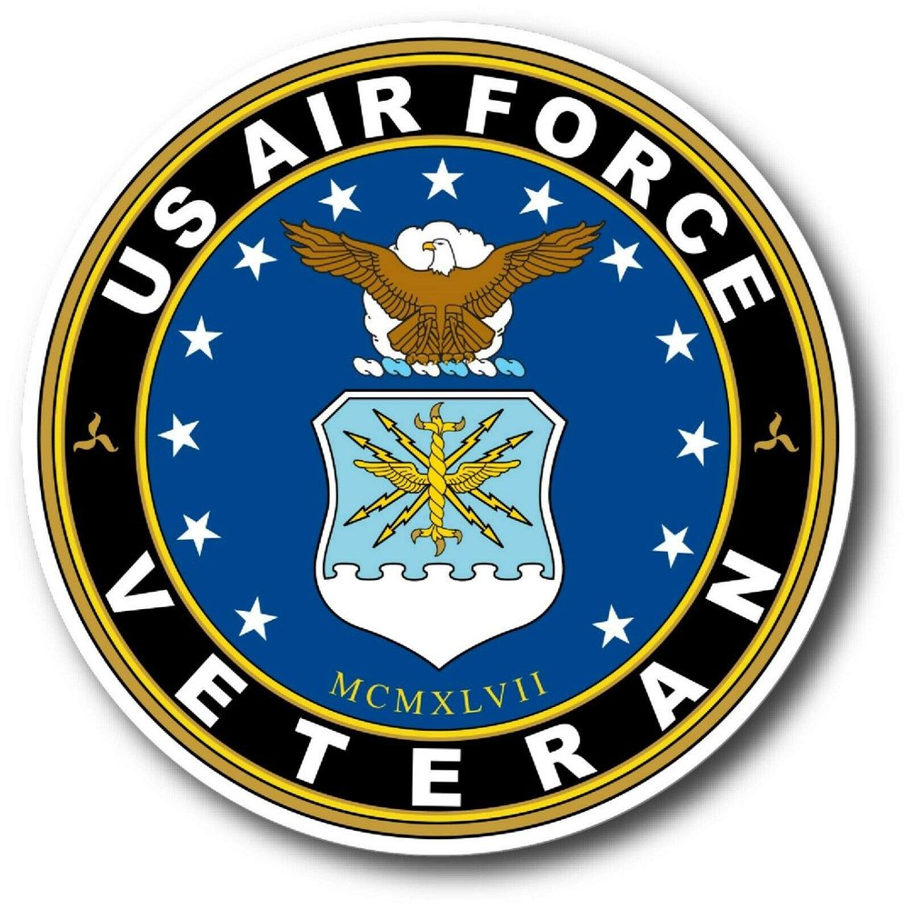 Edward & Co Sticker US AIR Force Veteran Decal Army Military for Car Truck Window Laptop Bumper (3" x 3")