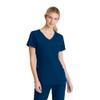 BARCO Skechers Vitality Charge Classic Fit Scrub Top for Women  Navy, 3-Pocket Classic V-Neck Shirt w/ 4-Way Stretch  Moisture Wicking, Quick-Shed, Anti-Static  2XL, Regular Fit view 1