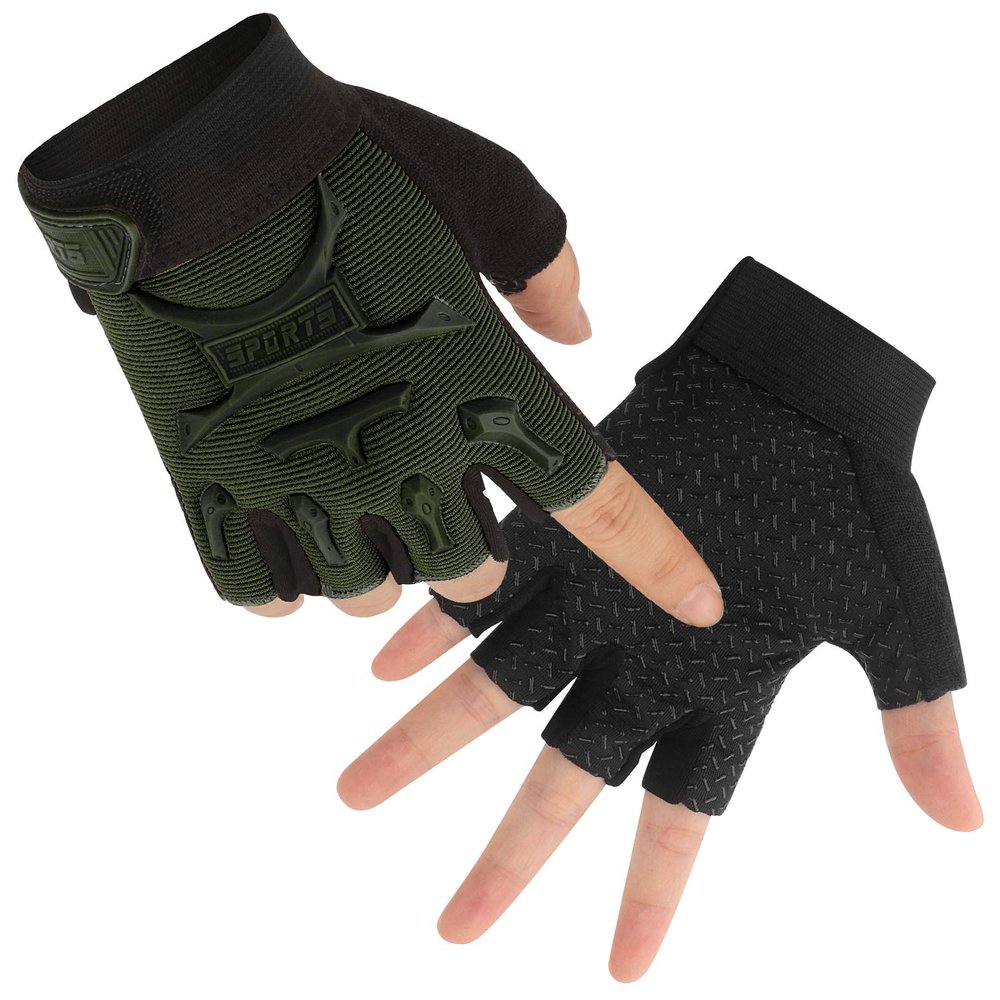 Kids Half Finger Cycling Gloves Non-Slip Fingerless Adjustable Mitten Shock-Absorbing Gloves for Boys Girls Fishing Biking Exercise Training Roller Skating Parkour Outdoor Sports