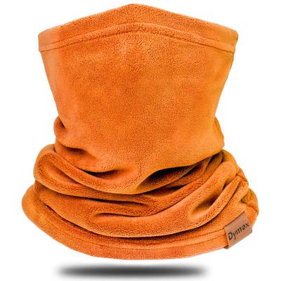 Dymex Neck Warmer Gaiter Winter Fleece Neck Cover Balaclava Windproof Face Cover Mask for Ski Motorcycle (Orange, 1)