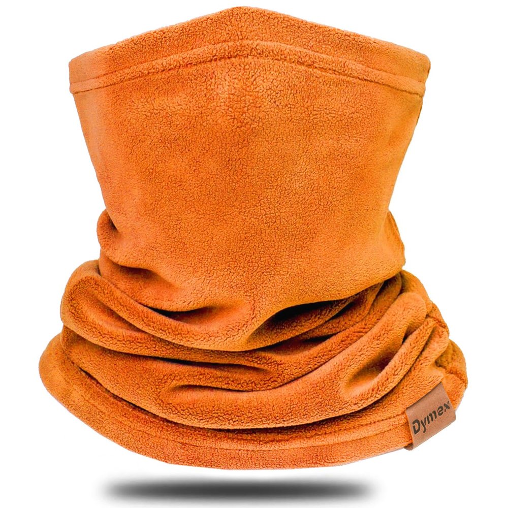 Dymex Neck Warmer Gaiter Winter Fleece Neck Cover Balaclava Windproof Face Cover Mask for Ski Motorcycle (Orange, 1)