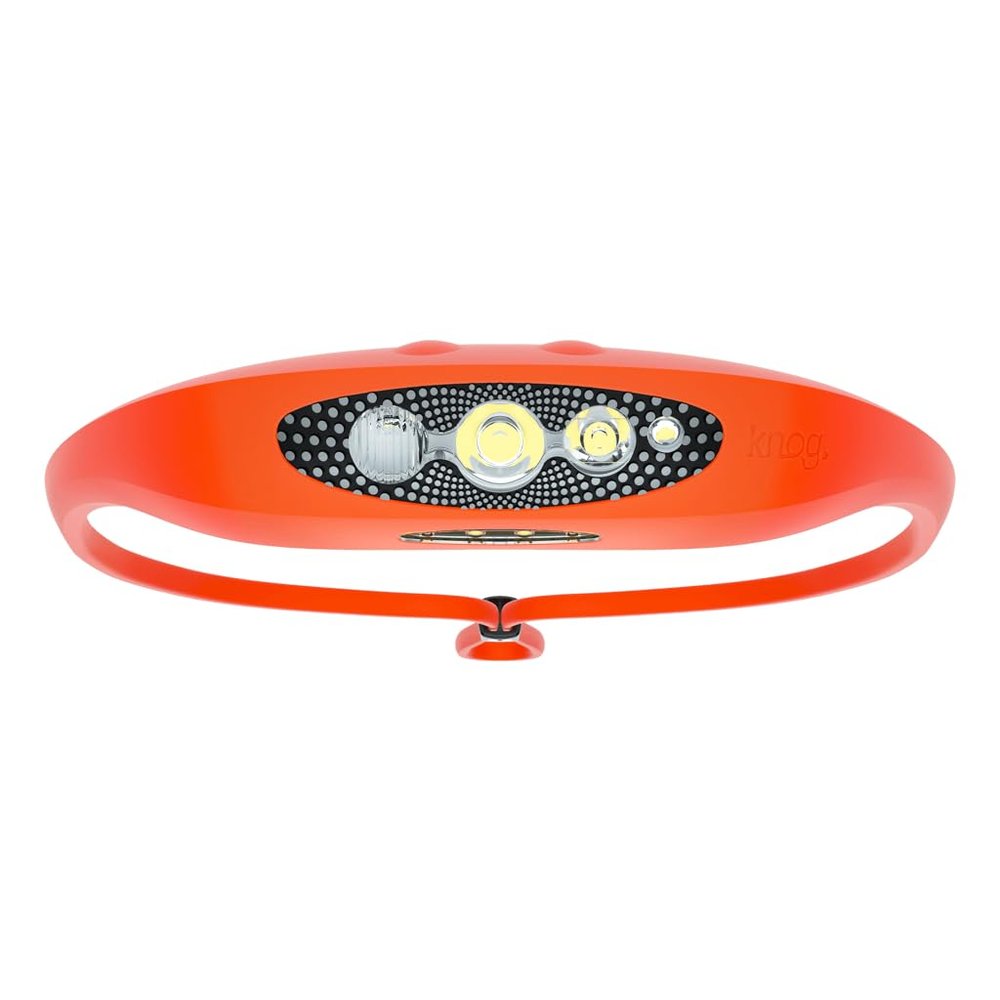 KNOG Bilby 400 Lumen Headlamp - Rechargeable Silicone Head Light w/ 7 Light Modes - Ultralight, IP67 Waterproof (Fluoro Orange), One Size