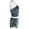 N / D Women Sexy Strappy Babydoll Lingerie Satin Velvet Pajama Set Straps Camisole with Shorts 2 Piece Sleepwear Shorts (Green, L) view 4