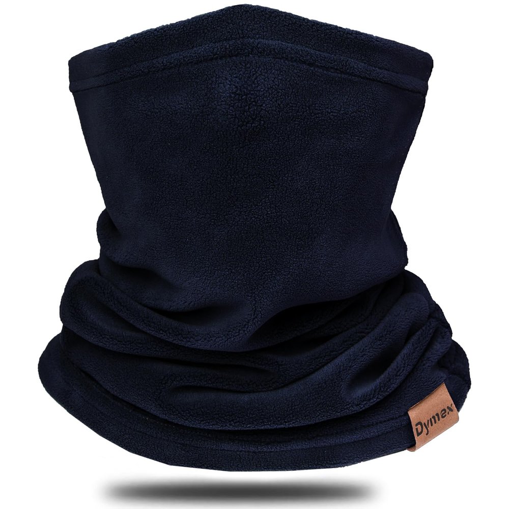 Dymex Neck Warmer Gaiter Winter Fleece Neck Cover Balaclava Windproof Face Cover Mask for Ski Motorcycle (Navy, 1)
