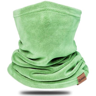 Dymex Neck Warmer Gaiter Winter Fleece Neck Cover Balaclava Windproof Face Cover Mask for Ski Motorcycle (Light Green, 1)