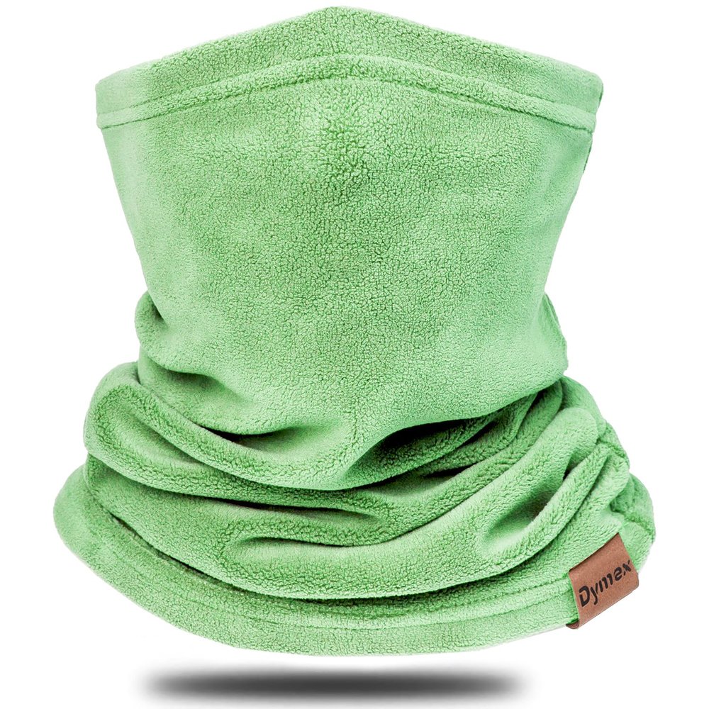 Dymex Neck Warmer Gaiter Winter Fleece Neck Cover Balaclava Windproof Face Cover Mask for Ski Motorcycle (Light Green, 1)