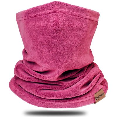 Dymex Neck Warmer Gaiter Winter Fleece Neck Cover Balaclava Windproof Face Cover Mask for Ski Motorcycle (Rose Pink, 1)