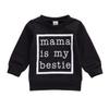 Goelsakurara Toddler Infant Baby Boy Clothes Long Sleeve Top Letter Print Pullover Sweatshirt Blouse Fall Winter Outfit (B-Black,0-6 Months) view 1