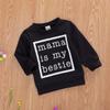 Goelsakurara Toddler Infant Baby Boy Clothes Long Sleeve Top Letter Print Pullover Sweatshirt Blouse Fall Winter Outfit (B-Black,0-6 Months) view 2