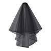 Vintage Black Tulle Cathedral Wedding Veil - Sheer Face Mantilla Headpiece for Bride & Halloween Costume view 4