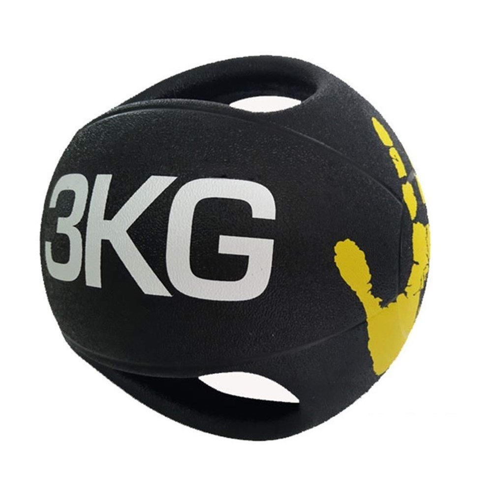 Medicine Balls AGYH Binaural, Rubber Solid Ball Bouncy Ball, Gravity Ball for Core Training and Cross Training, Weight 3kg/6.6lbs, Diameter 22cm