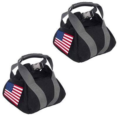 2 Pcs Adjustable Canvas-Kettlebell-Sandbag wtih Handle for Training Home Training, Yoga, Fitness (National Flag)