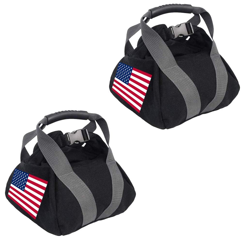 2 Pcs Adjustable Canvas-Kettlebell-Sandbag wtih Handle for Training Home Training, Yoga, Fitness (National Flag)