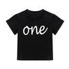 Kaerm Infant Boys One Lettered Printed T Shirts Tops Athletic Active Tee Toddler Birthday Party Wear Black Tee 6-12 Months view 3