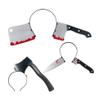 NUOBESTY Knife Headband Halloween Ax through Head Bloody Hatchet Headband Party Creepy Costume Trick Props Hair Hoop Hair Band,3 Pieces view 1