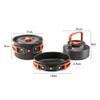 Camping Cooking Utensil Set 3pcs Aluminum Alloy Cooker Kettle Outdoor Cookware Set for 2-3 People view 3