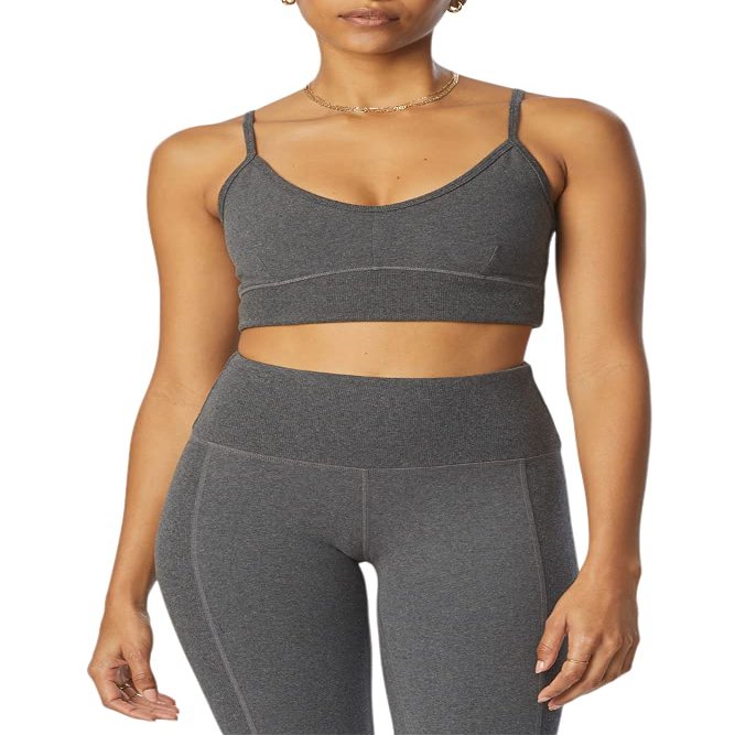 Bandier x Sincerely Jules_The Meadow Bra Medium Heather Grey-2X