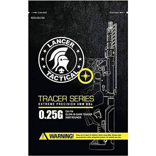 Lancer Tactical Tracer BB Airsoft Performance Pro Series 4000 Round Airsoft Tracer BBS 0.23g-0.28g for Airsoft High FPS Performance Glow-0.25g