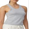 Bandier x Sincerely Jules_The Willow Scoop Neck Tank Vintage Heather Grey-L view 4