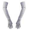 QIN-FE Women Suede Gloves 24inches Long Opera Length Warm for Warm Wedding Evening Party Finger Gloves (light grey) view 1