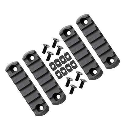 360 Tactical 7 Slots M-LOK Rail Section for M Lok Handguard Seven Slots Rail Picatinny Rail (Set of 4 Pieces- Black)