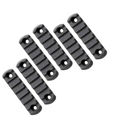 360 Tactical 7 Slots Rail Section for M Lok Handguard Seven Slots Rail Picatinny Rail (Set of 6 Pieces- Black)