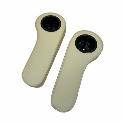 Golf Cart Rear Seat Armrest Cushion with Cup Holder (Set of 2) (White)