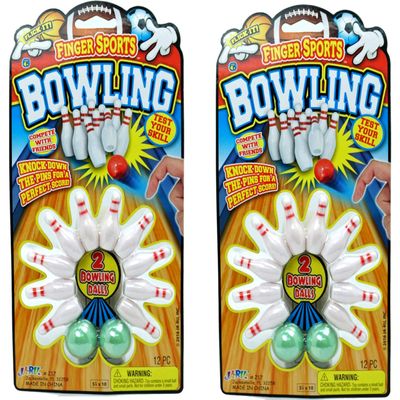 JA-RU Mini Bowling Set (2 Pack) Mini Bowling Pins & Bowling Balls | Small Tabletop Game for Kids | Bowling Party Favors, Stocking Stuffers, Classroom Prizes, & Bowler Gift Ideas. 217-2p