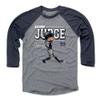 500 LEVEL Aaron Judge 3/4 Sleeve T-Shirt (Baseball Tee, XXX-Large, Navy/Heather Gray) - Aaron Judge Cartoon WHT view 1