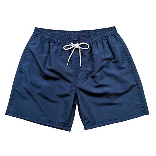 The Season Essentials Fashionable Swim Trunks for Men Quick Dry Nylon Swim Shorts Bathing Suits  Navy Solid, XX-Large