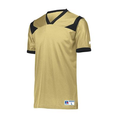 Russell Athletic Phenom6 Flag Football Jersey - Premium Performance Mesh Jersey for Men, Elite Football Wear, Advanced Design for Optimal Movement and Comfort, Gt Gold/Black M