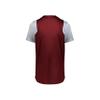 Russell Athletic Youth Two-Button Placket Jersey Cardinal/Baseball Grey L view 2