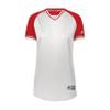 Russell Athletic Ladies Classic V-Neck Jersey White/True Red/White M view 1