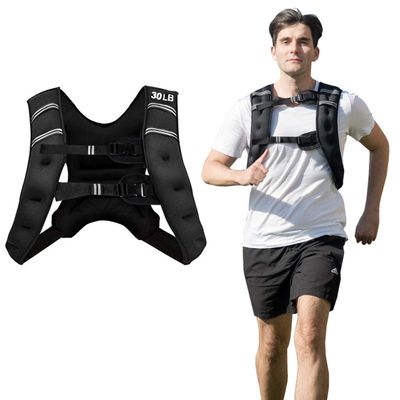 GYMAX Weighted Vest, 12lbs/20lbs Strap Adjustable Weight Vest Workout Equipment Men and Women for Strength Training, Running, Fitness (30.00)