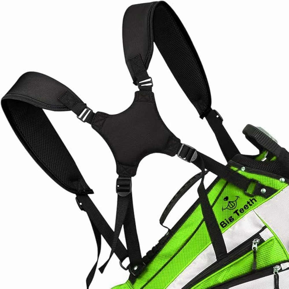 Golf Bag Strap Replacement Shoulder Adjustable Strap Padded Backpack Golf Bag Accessories for Backpack Style Golf Bag (All Black)
