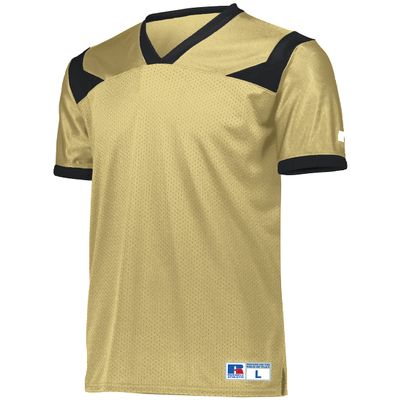 Russell Athletic Youth Phenom6 Flag Football Jersey - Premier Performance and Ultimate Gear for Young Athletes and Stylish Football Jersey for Young Players, Gt Gold/Black L