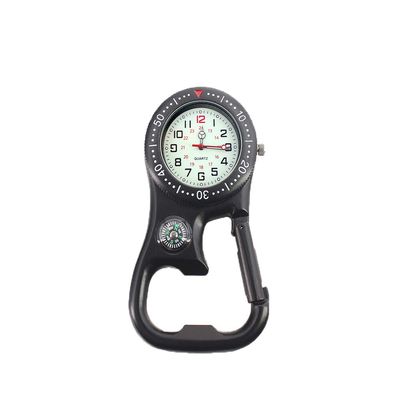 ZOVEDAIUG Clip On Quartz Carabiner Watch with Bottle Opener, Backpack Waterproof and Shockproof Pocket Watch Outdoor Clip-on Watch